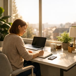 Arbeitsplatz am Fenster